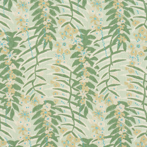 Ashbee Botanical Aqua 182152 by Schumacher Designer Fabric