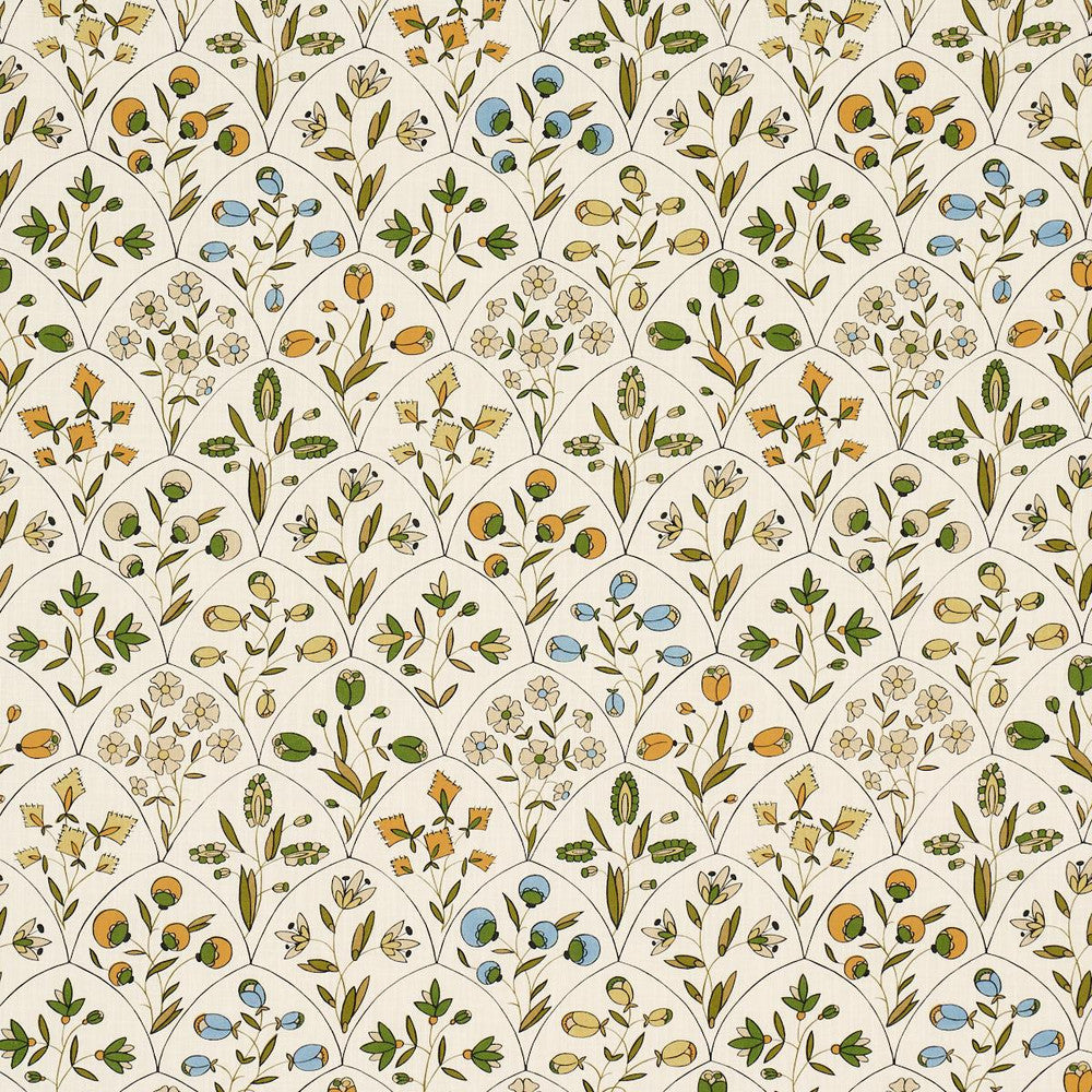 Frances Floral Indoor/Outdoor Document 182161 by Schumacher Designer Fabric Craft Revival 27.0" - Swanky Fabrics -