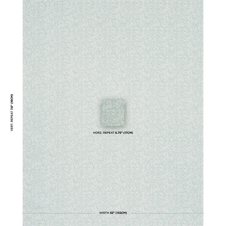 Willow Leaf Aqua 182180 by Schumacher Designer Fabric Craft Revival 6.75" - Swanky Fabrics -