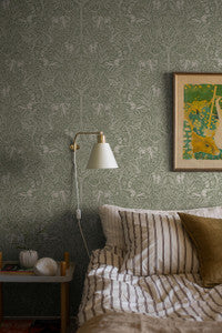 Under The Elder Tree Sage 2046 by Schumacher Designer Wallpaper