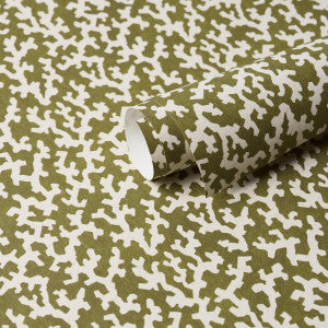 Folly Olive 5008008 by Schumacher Designer Wallpaper