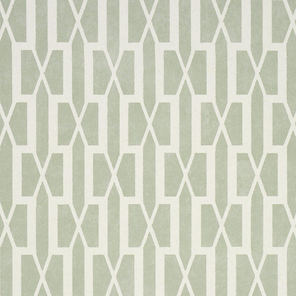 Belvedere Celadon 5015911 by Schumacher Designer Wallpaper Veere Grenney 3.0" - Swanky Fabrics -
