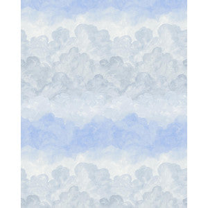 Painted Sky Clear Blue 5016021 by Schumacher Designer Wallpaper