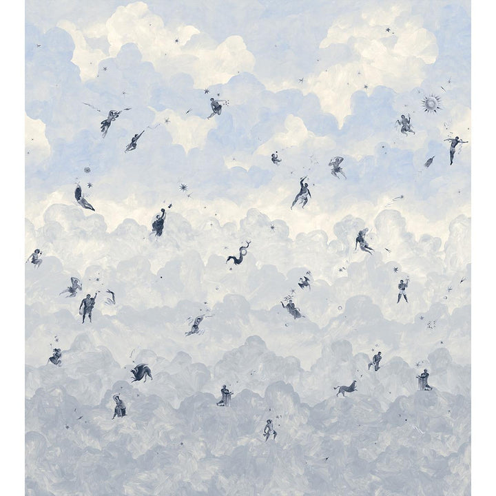 Ascendance 3 Clear Blue 5016032 by Schumacher Designer Wallpaper Backdrop X Xavier Donnelly 162.0" - Swanky Fabrics -