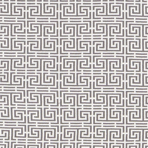 Chinois Fret Grey/White 70564 by Schumacher Designer Fabric