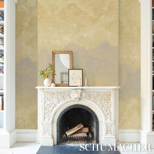 Painted Sky Sunbeam 5016020 by Schumacher Designer Wallpaper