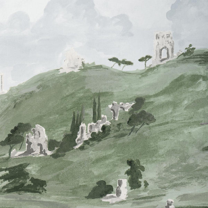 Appian Way 4 Fog 5016041 by Schumacher Designer Wallpaper Backdrop X Xavier Donnelly 192.0" - Swanky Fabrics -