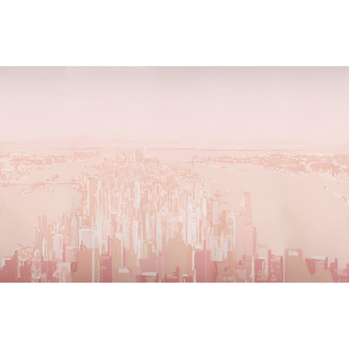 Pascal Campion'S New York Skyline Blush 5016191 by Schumacher Designer Wallpaper The New Yorker 270.0" - Swanky Fabrics -