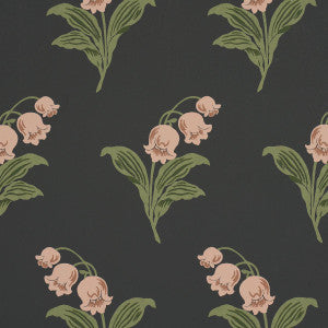 Lily Of The Valley Midnight 5016282 by Schumacher Designer Wallpaper
