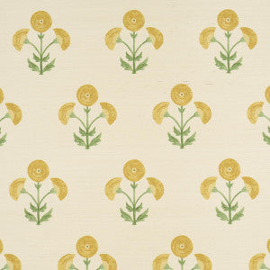 Saranda Flower Sisal Marigold 5016670 by Schumacher Designer Wallpaper