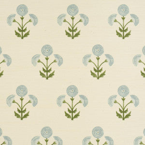 Saranda Flower Sisal Sky 5016671 by Schumacher Designer Wallpaper