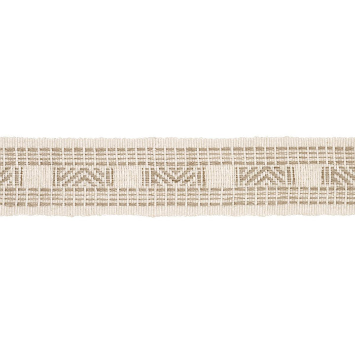 Nael Linen Cotton Tape Oyster 83981 by Schumacher Designer Trim Patterson Flynn 1.88" - Swanky Fabrics -