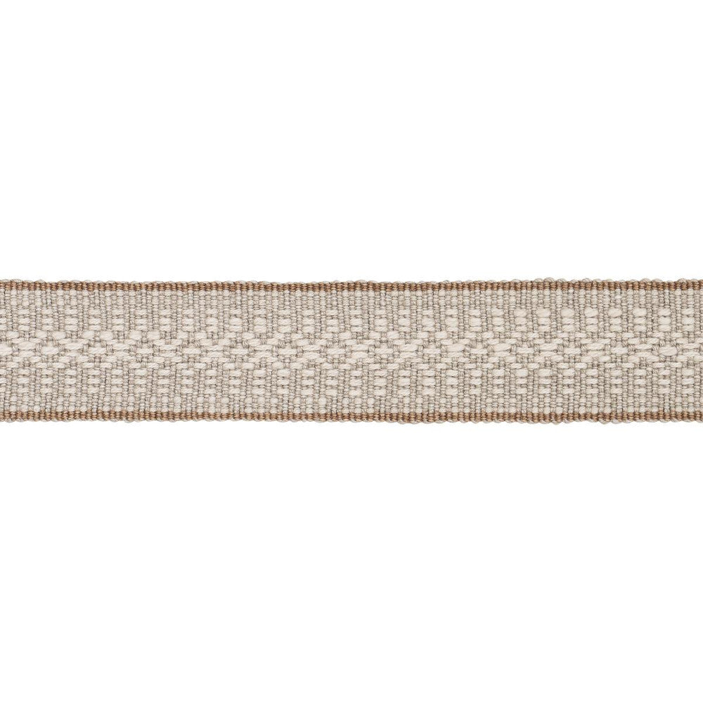 Helena Linen Cotton Tape Natural 84021 by Schumacher Designer Trim Patterson Flynn 1.25" - Swanky Fabrics -