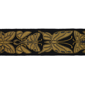 Metamorphosis Tape Noir & Gold 84380 by Schumacher Designer Trim