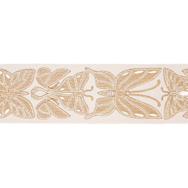 Metamorphosis Tape Ivory & Gold 84381 by Schumacher Designer Trim Craft Revival 2.25" - Swanky Fabrics -