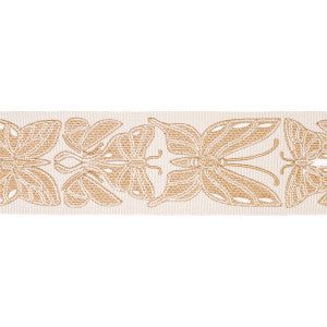 Metamorphosis Tape Ivory & Gold 84381 by Schumacher Designer Trim