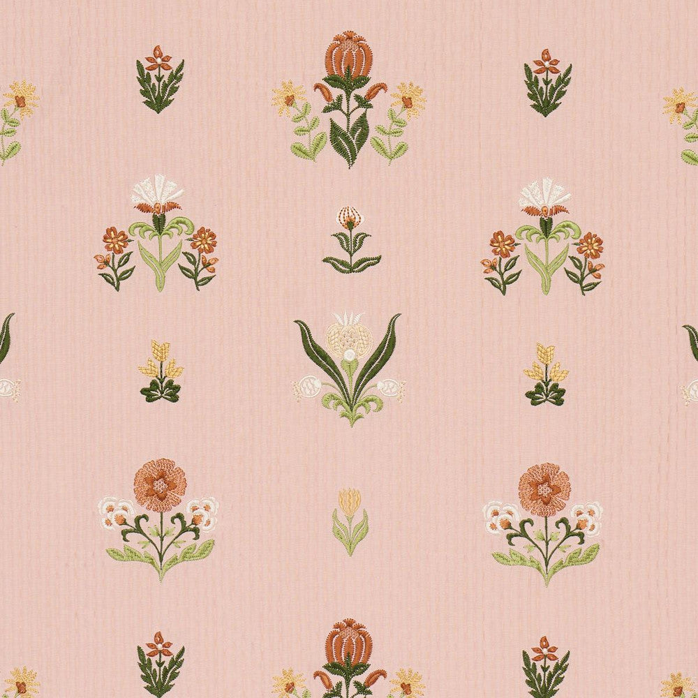 Elmslie Embroidery Petal 84372 by Schumacher Designer Fabric Craft Revival 12.8" - Swanky Fabrics -