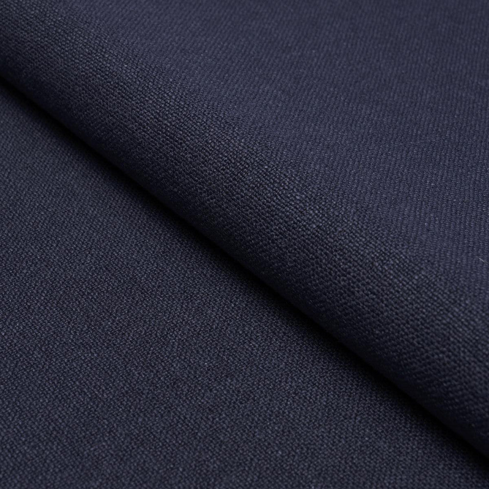 Lars Rustic Linen Navy 84492 by Schumacher Designer Fabric Patterson Flynn - Swanky Fabrics -