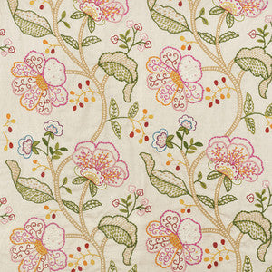 Full Bloom Embroidery Multi 70810 by Schumacher Designer Fabric