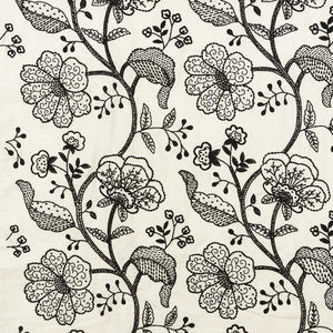 Full Bloom Embroidery Ink 70812 by Schumacher Designer Fabric