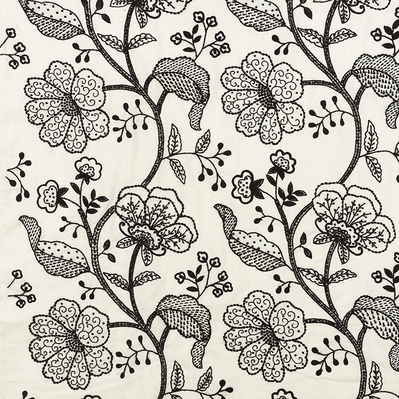 Full Bloom Embroidery Ink 70812 by Schumacher Designer Fabric FULL BLOOM EMBROIDERY LINEN 65% COTTON 35% INDIA </p><p>Repeat: Horizontal: 26" (66CM) and Vertical: 30" (76CM) 52 - Swanky Fabrics -