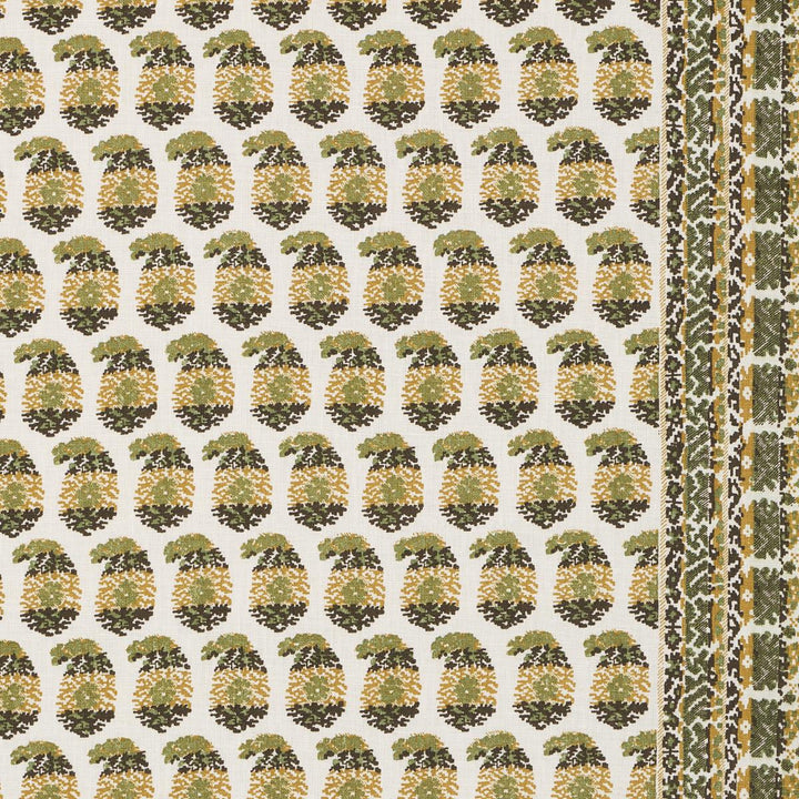 Terry Ochre & Green 182062 by Schumacher Designer Fabric Rita Konig 54.0" - Swanky Fabrics -