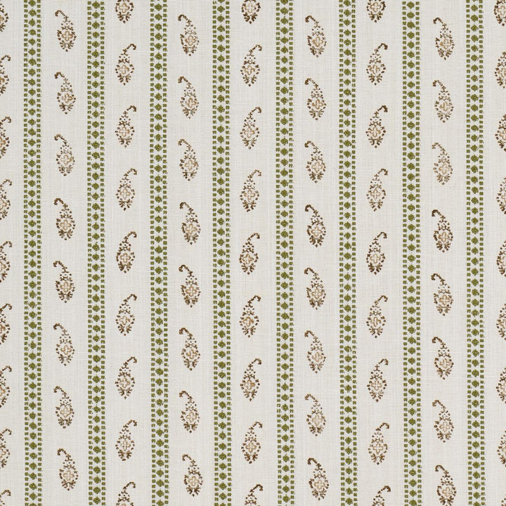 Eddie Woven Hand Block Print Green 182021 by Schumacher Designer Fabric Rita Konig 3.62" - Swanky Fabrics -