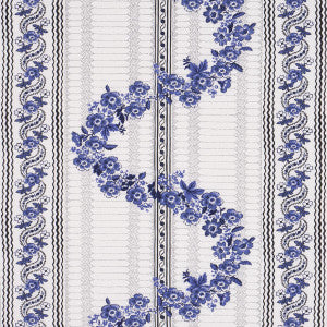 Serena Garland Blue 182070 by Schumacher Designer Fabric