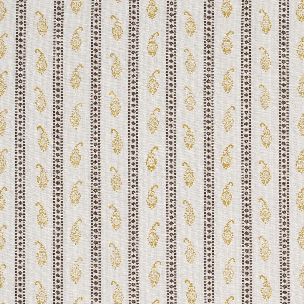 Eddie Woven Hand Block Print Yellow 182022 by Schumacher Designer Fabric Rita Konig 3.62" - Swanky Fabrics -