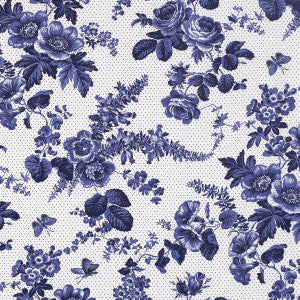 Sibyl Chintz Blue 182082 by Schumacher Designer Fabric
