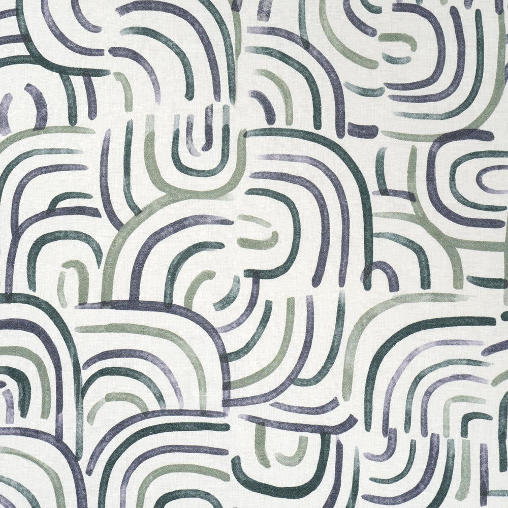 New Beat Blue & Green 182361 by Schumacher Designer Fabric Backdrop 26.0" - Swanky Fabrics -