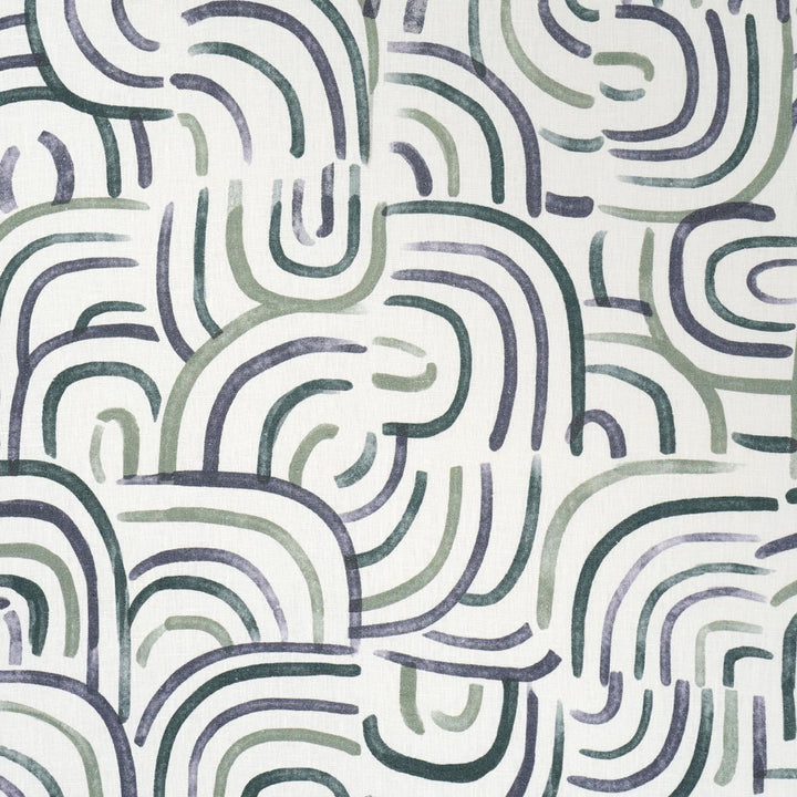 New Beat Blue & Green 182361 by Schumacher Designer Fabric Backdrop 26.0" - Swanky Fabrics -