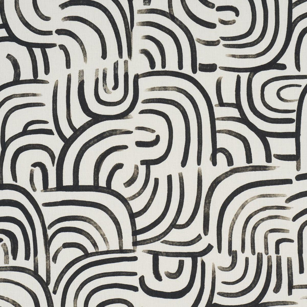 New Beat Carbon 182362 by Schumacher Designer Fabric Backdrop 26.0" - Swanky Fabrics -