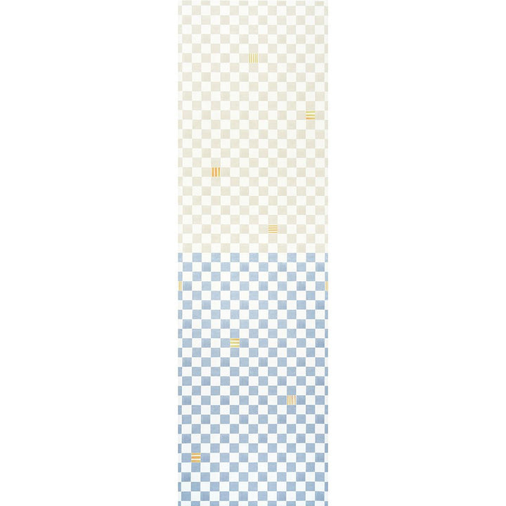 Gambit Panel Sand & Soft Blue 5014264 by Schumacher Designer Wallpaper Backdrop 54.0" - Swanky Fabrics -
