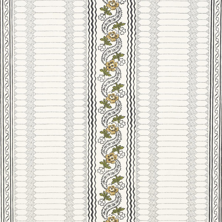 Serena Stripe Ochre 5015931 by Schumacher Designer Wallpaper Rita Konig 27.0" - Swanky Fabrics -