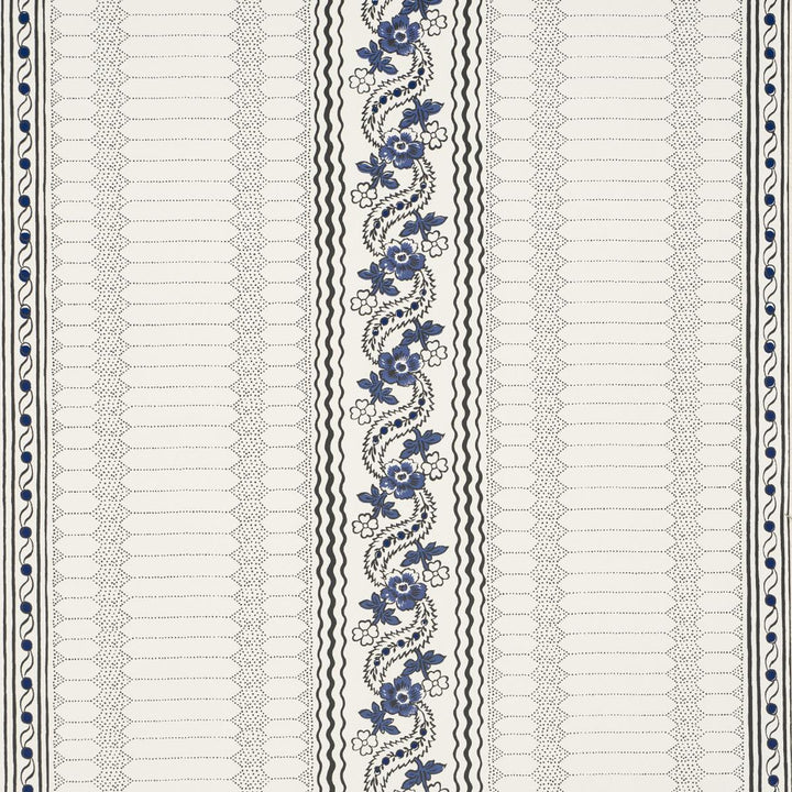 Serena Stripe Blue 5015930 by Schumacher Designer Wallpaper Rita Konig 27.0" - Swanky Fabrics -