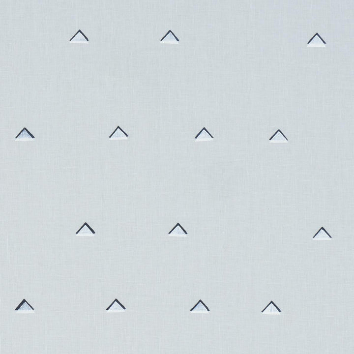 Overlapping Triangles Navy And White On Sky 74022 by Schumacher Designer Fabric Caroline Z Hurley 18.0" - Swanky Fabrics -