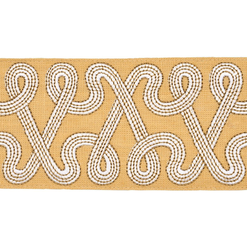 Freeform Embroidered Tape Maize 76735 by Schumacher Designer Trim Perennial Favorite Trims 3.88" - Swanky Fabrics -