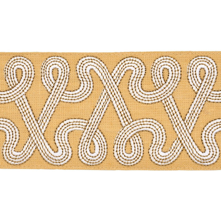 Freeform Embroidered Tape Maize 76735 by Schumacher Designer Trim Perennial Favorite Trims 3.88" - Swanky Fabrics -