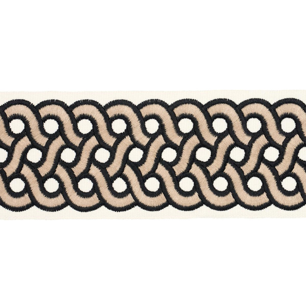 Mandeville Tape Almond 77155 by Schumacher Designer Trim Perennial Favorite Trims 2.5" - Swanky Fabrics -