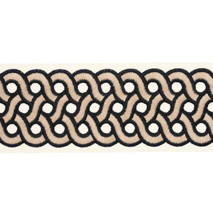Mandeville Tape Almond 77155 by Schumacher Designer Trim Perennial Favorite Trims 2.5" - Swanky Fabrics -