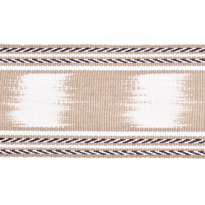 Banyan Ikat Tape Sand 79305 by Schumacher Designer Trim Perennial Favorite Trims 4.25" - Swanky Fabrics -