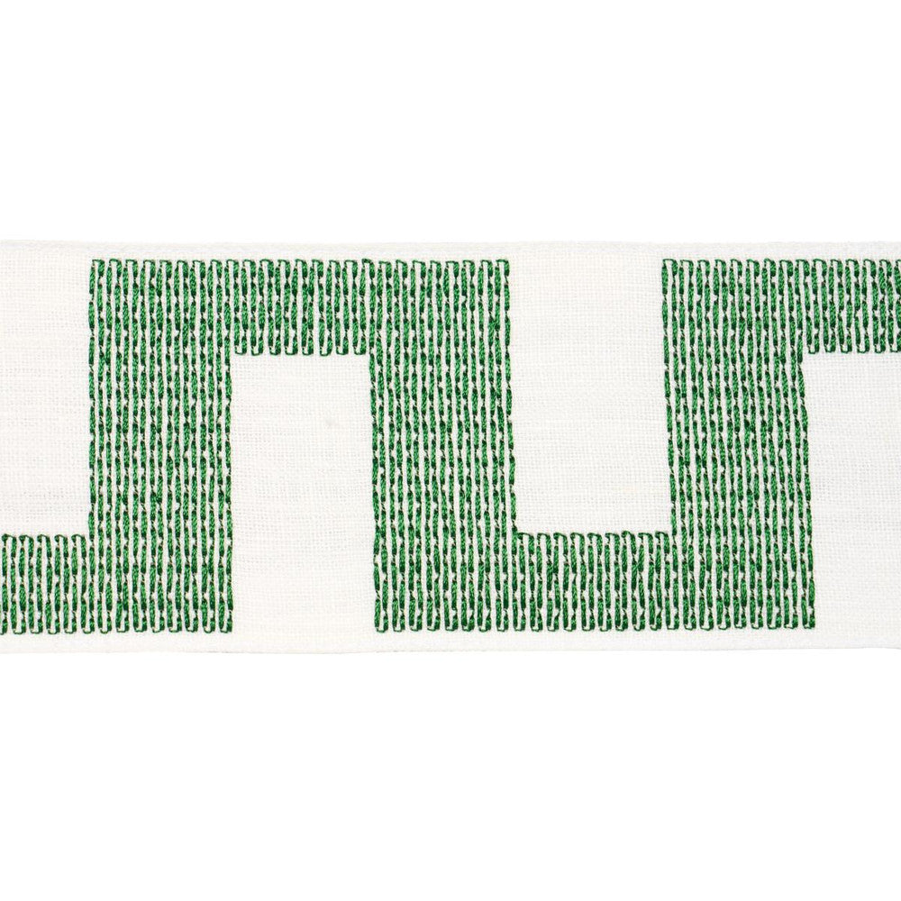 Matrix Tape Green 79932 by Schumacher Designer Trim Perennial Favorite Trims 3.75" - Swanky Fabrics -