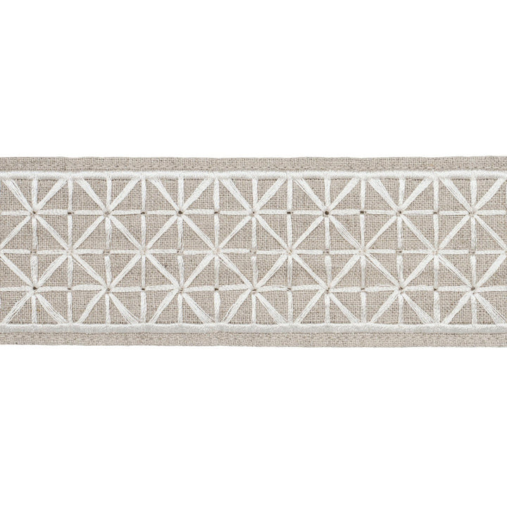 Directoire Tape Narrow Ivory On Natural 83850 by Schumacher Designer Trim Perennial Favorite Trims - Swanky Fabrics -
