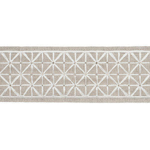 Directoire Tape Narrow Ivory On Natural 83850 by Schumacher Designer Trim