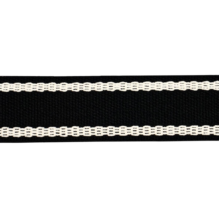 Sullivan Tape Narrow Indoor/Outdoor Black 83674 by Schumacher Designer Trim Perennial Favorite Trims - Swanky Fabrics -