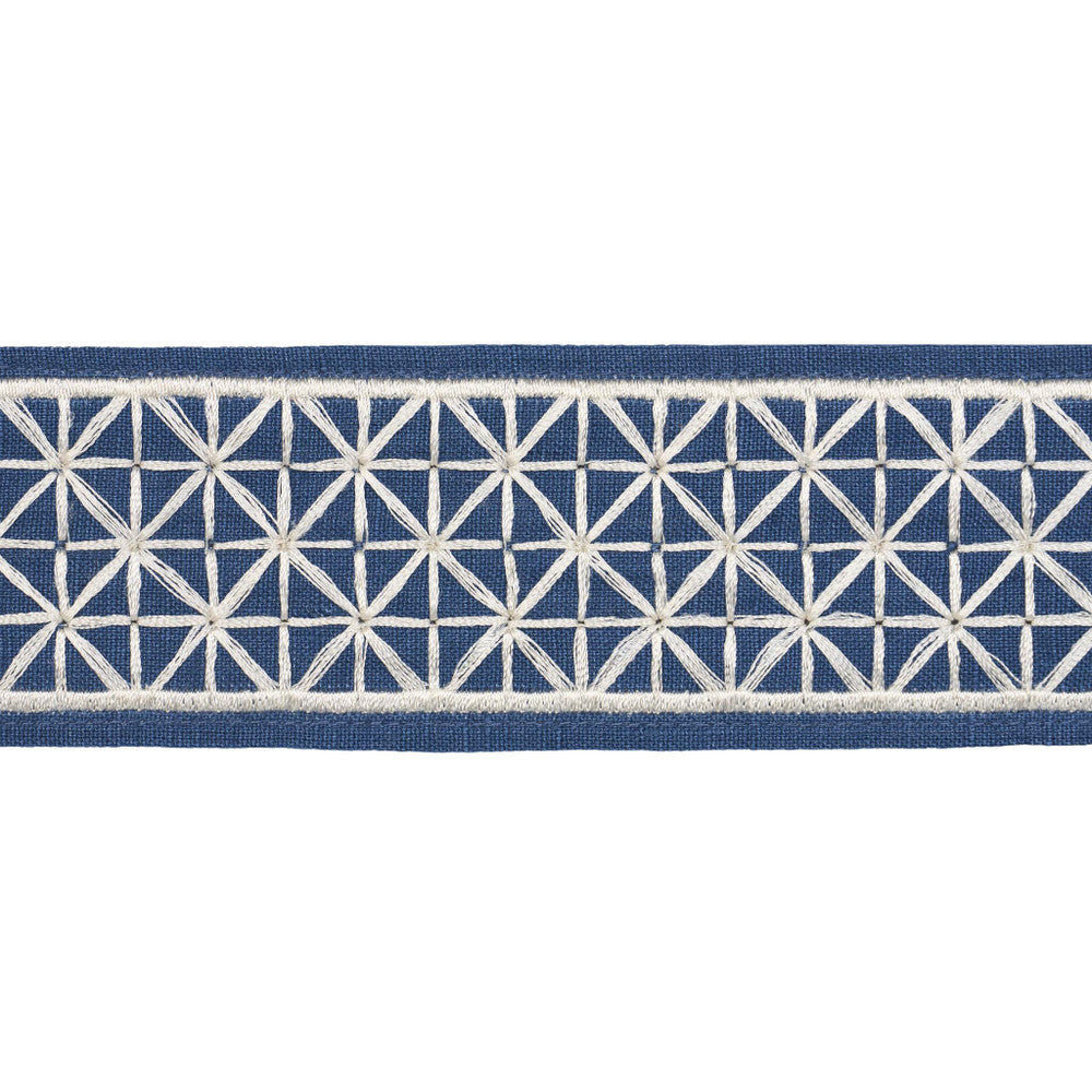 Directoire Tape Narrow Bleu Marine 83854 by Schumacher Designer Trim Perennial Favorite Trims - Swanky Fabrics -
