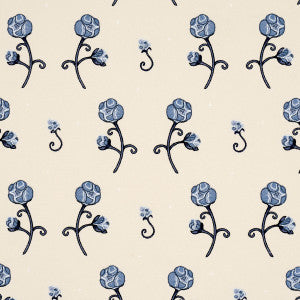 Rhinestone Cowboy Embroidery Navy 84551 by Schumacher Designer Fabric