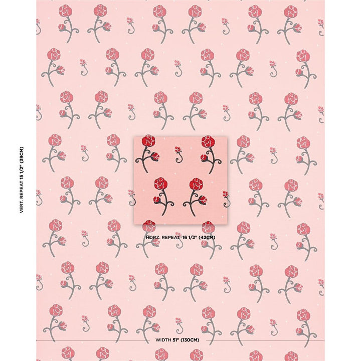 Rhinestone Cowboy Embroidery Pink 84552 by Schumacher Designer Fabric Backdrop 16.5" - Swanky Fabrics -