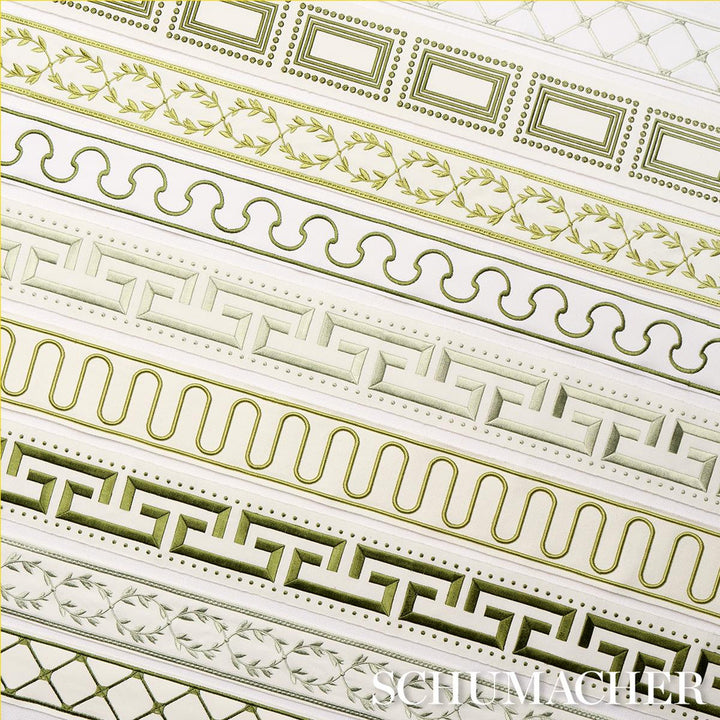 Margo Fret Green 84582 by Schumacher Designer Trim Paloma Contreras Trims 3.0" - Swanky Fabrics -